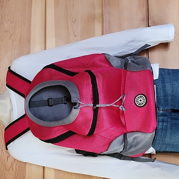 SPORT Pet Carrier Back/Front Pack Pink/Gray/Black SIZE: MEDIUM - Picture 1 of 8